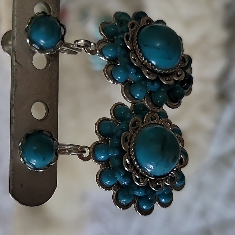 Vintage Art Deco Southwestern Boho screwback earrings